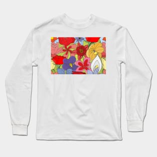 Unique Floral Pattern Long Sleeve T-Shirt